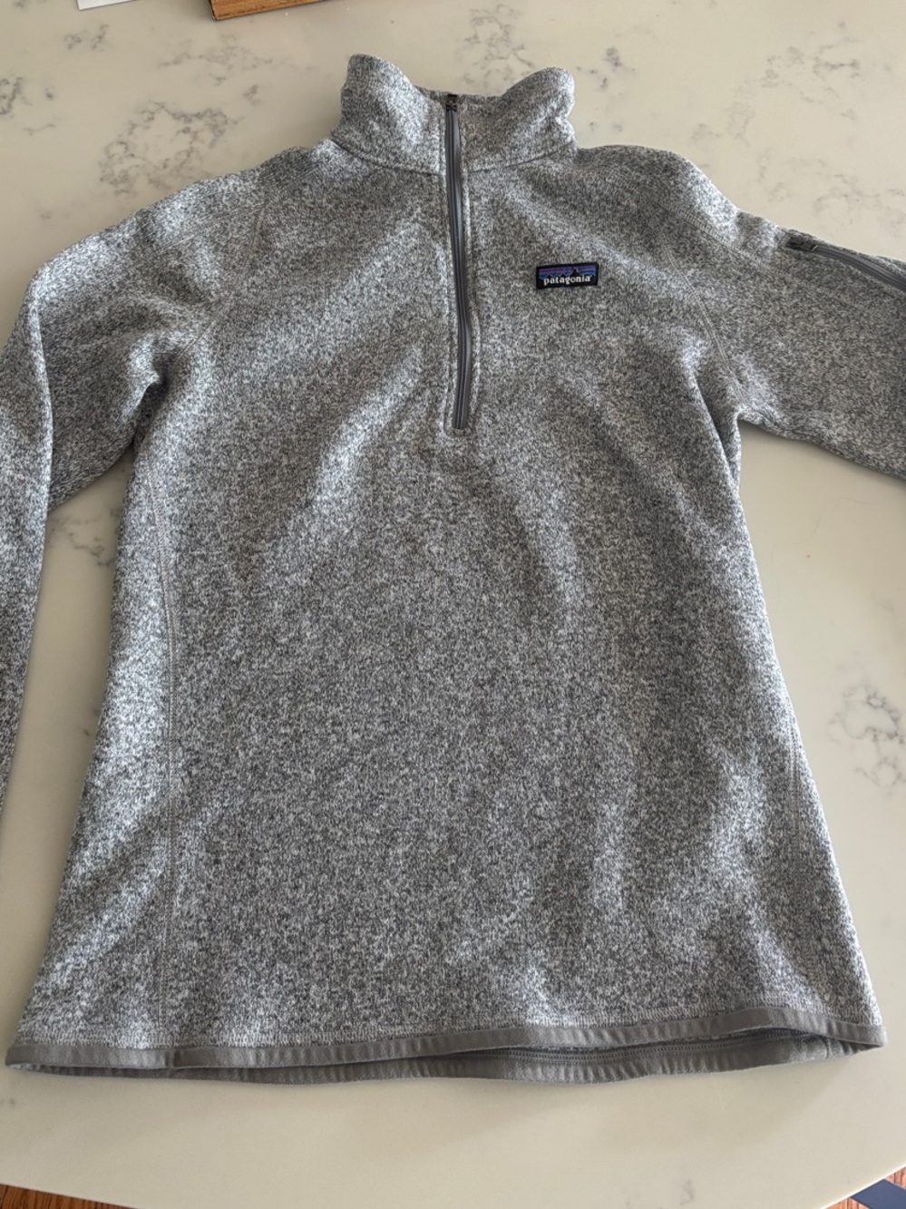 Patagonia Heathered Light Gray Women's Half-Zip Turtleneck Pullover